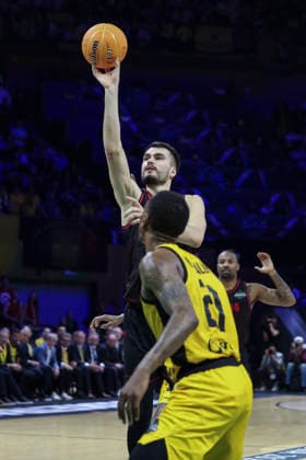 May 9, 2026, Badalona, Barcelona, Spain: Gytis Masiulis of Rytas Vilnius in action during the Final Four Basketball Champions League Final basketball match played between AEK BC and Rytas Vilnius at Palau Olimpic Badalona on May 09, 2026 in Badalona, Barcelona, Spain. AEK BC V Rytas Vilnius - Final Four Basketball Champions League - Badalona 2026 Final  - ZUMAa181 20260509_zaa_a181_486 Copyright: xJavierxBorregox