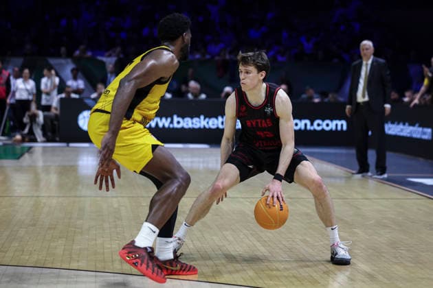 May 9, 2026, Badalona, Barcelona, Spain: Ignas Sargiunas of Rytas Vilnius in action during the Final Four Basketball Champions League Final basketball match played between AEK BC and Rytas Vilnius at Palau Olimpic Badalona on May 09, 2026 in Badalona, Barcelona, Spain. AEK BC V Rytas Vilnius - Final Four Basketball Champions League - Badalona 2026 Final  - ZUMAa181 20260509_zaa_a181_489 Copyright: xJavierxBorregox