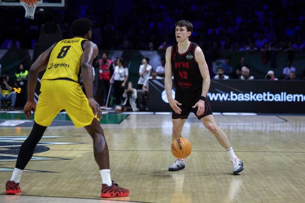 May 9, 2026, Badalona, Barcelona, Spain: Ignas Sargiunas of Rytas Vilnius in action during the Final Four Basketball Champions League Final basketball match played between AEK BC and Rytas Vilnius at Palau Olimpic Badalona on May 09, 2026 in Badalona, Barcelona, Spain. AEK BC V Rytas Vilnius - Final Four Basketball Champions League - Badalona 2026 Final  - ZUMAa181 20260509_zaa_a181_500 Copyright: xJavierxBorregox