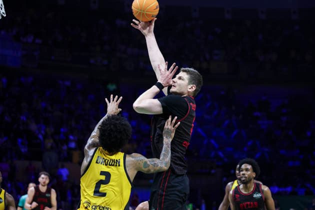 May 9, 2026, Badalona, Barcelona, Spain: Arturas Gudaitis of Rytas Vilnius in action during the Final Four Basketball Champions League Final basketball match played between AEK BC and Rytas Vilnius at Palau Olimpic Badalona on May 09, 2026 in Badalona, Barcelona, Spain. Badalona Spain - ZUMAa181 20260509_zaa_a181_509 Copyright: xJavierxBorregox