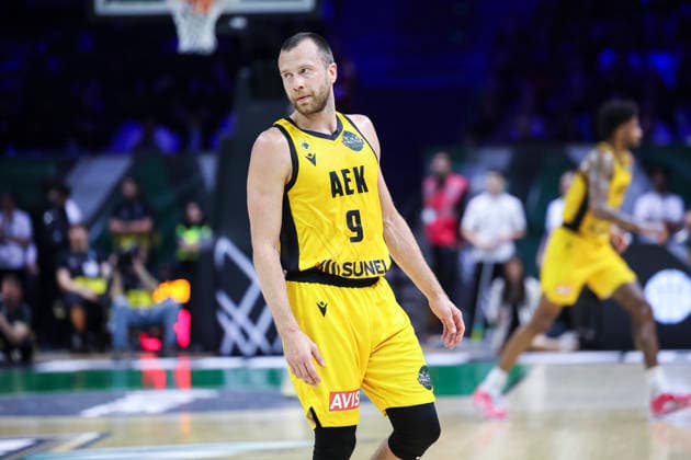May 9, 2026, Badalona, Barcelona, Spain: Lukas Lekavicius of AEK BC looks on during the Final Four Basketball Champions League Final basketball match played between AEK BC and Rytas Vilnius at Palau Olimpic Badalona on May 09, 2026 in Badalona, Barcelona, Spain. AEK BC V Rytas Vilnius - Final Four Basketball Champions League - Badalona 2026 Final  - ZUMAa181 20260509_zaa_a181_506 Copyright: xJavierxBorregox