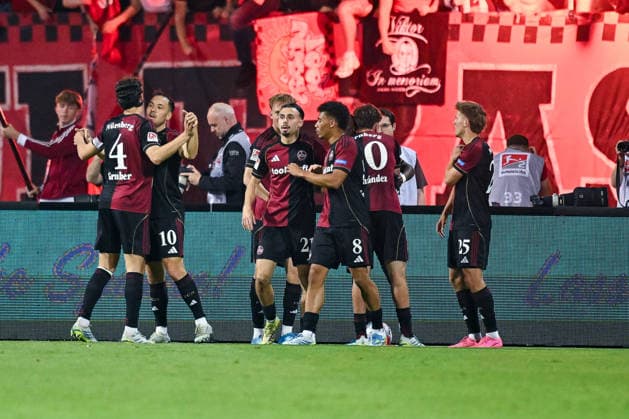 09 05 2026, Football, 2 Bundesliga, Season 2025 2026, Matchday 32, 1 FC Nürnberg FC Schalke 04, Alo Zoma Mohamed 1 FC Nürnberg celebrates the goal for 3 0, xRHR PHOTO YYx Copyright: KROEGER RHR-FOTOx RHR-FOTO YY