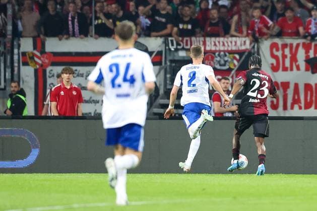 Mohamed Ali Zoma 23 1FC Nuernberg scores the 3 0, 1 FC Nuernberg vs FC Schalke 04, Football, Men, 2 Bundesliga, DFL, Season 2025 2026, 33 Matchday, Second round, 09 05 2026 DFB regulations prohibit any use of photographs as image sequences and or quasi video Nuernberg Bayern Germany Copyright: xkolbert-press MartinxAgüerax