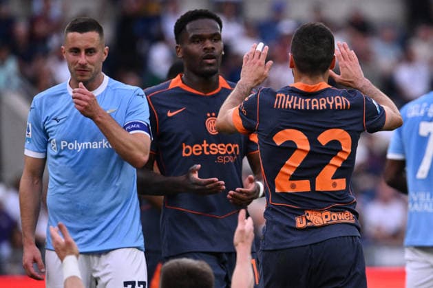 CALCIO - Serie A - SS Lazio vs Inter - FC Internazionale Photo by IPA ABACAPRESS.COM84523555 - Henrikh Mkhitaryan of F.C. Inter celebrates after scoring the goal of 0-3 during the 36th matchday of the Serie A championship between S.S. Lazio and F.C. Inter at the Olympic Stadium on May 9, 2026 in Rome, Italy. Rome Italy  Copyright: xIPAxSport ABACAx