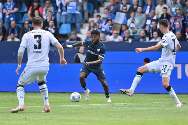 Moritz Broni Kwarteng VfL Bochum , Moritz Broni Kwarteng 09 05 2026, Soccer 2 Bundesliga, Season 2025 2026, 33 Matchday, VfL Bochum Hannover 96 1 1 DFL regulations prohibit any use of photographs as image sequences and or quasi video Bochum Vonovia Ruhrstadion Nordrhein Westfalen Germany Team2