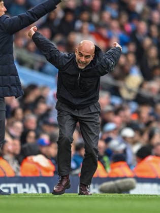 Manchester City v Brentford Premier League Manchester City manager Pep Guardiola during the Premier League match at the Etihad Stadium, Manchester 09 05 2026 UK Newspapers OUT Copyright: xKarlxVallantinex FIL-23409-0129