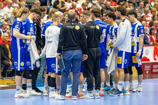 DAIKIN Handball Bundesliga, Kassel, MT Melsungen vs ThSV Eisenach, Rothenbach Halle Kassel 09 05 2026 DAIKIN Handball Bundesliga, Kassel, Germany 09 05 2026 The players of ThSV Eisenach, Handball BundesligaL, Match of MT Melsungen vs ThSV Eisenach, Rothenbach Halle Kassel Copyright: xBEAUTIFULxSPORTS Freudensteinx