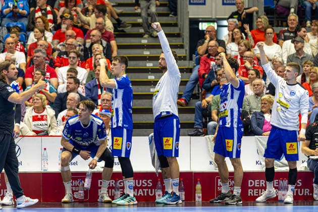 DAIKIN Handball Bundesliga, Kassel, MT Melsungen vs ThSV Eisenach, Rothenbach Halle Kassel 09 05 2026 DAIKIN Handball Bundesliga, Kassel, Germany 09 05 2026 The players of ThSV Eisenach, Handball BundesligaL, Match of MT Melsungen vs ThSV Eisenach, Rothenbach Halle Kassel Copyright: xBEAUTIFULxSPORTS Freudensteinx