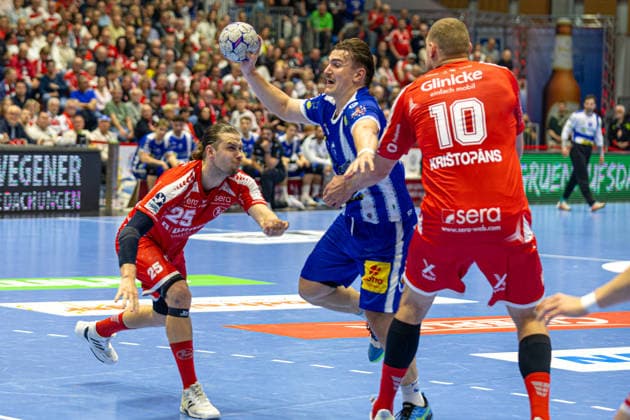DAIKIN Handball Bundesliga, Kassel, MT Melsungen vs ThSV Eisenach, Rothenbach Halle Kassel 09 05 2026 DAIKIN Handball Bundesliga, Kassel, Germany 09 05 2026 Felix Aellen ThSV Eisenach, 22 on the ball, Handball BundesligaL, Match of MT Melsungen vs ThSV Eisenach, Rothenbach Halle Kassel Copyright: xBEAUTIFULxSPORTS Freudensteinx