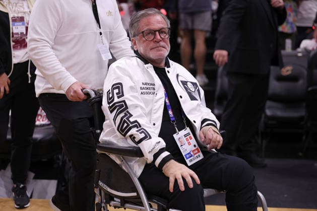 Cleveland Cavaliers owner, Dan Gilbert leaves the court after the Cavaliers defeated the Detroit Pistons 116-109 in game three of their second round playoff series in Cleveland, Ohio Saturday May 9, 2026.  CLE20260509115 AARONxJOSEFCZYK
