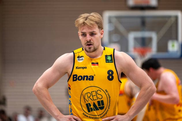 Lucas Mayer Bozic Estriche Knights Kirchheim, 08 , GER, Bozic Estriche Kirchheim Knights vs BG Goettingen, BARMER 2 Basketball Bundesliga, PlayOffs Quarterfinals 2 Matchday, Season 2025 2026, 09 05 2026 GER, Bozic Estriche Kirchheim Knights vs BG Goettingen, BARMER 2 Basketball Bundesliga, PlayOffs Quarterfinals 2 Matchday, Season 2025 2026, 09 05 2026 Kirchheim unter Teck Copyright: xEibner-Pressefoto SilasxKunzx EP_SKZ