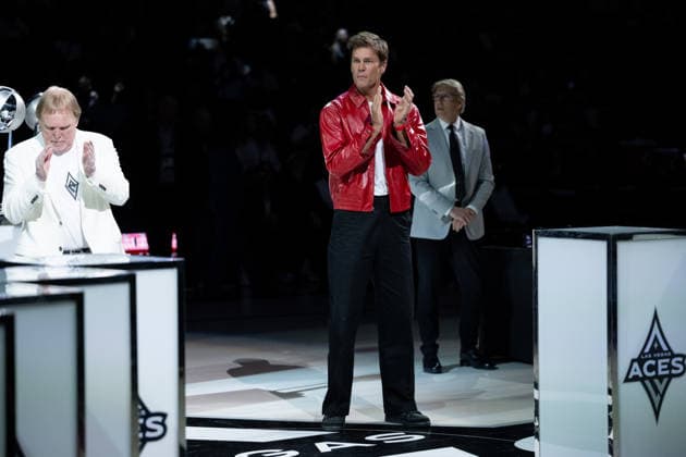 Basketball, WNBA, Tom Brady at the game between the Las Vegas Aces and Phoenix Mercury