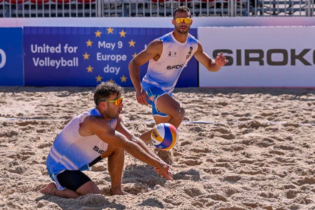 May 10, 2026, Madrid, Madrid, Spain: PABLO PEREZ SUAREZ of Spain and NATHAN MATOS of Spain during the men s Quarterfinals match between the Lithuania national team, Nationalteam and the Spanish national team, held at the Beach Pro Tour Futures Madrid 2026 at the Parque Deportivo Puerta de Hierro on May 9, 2026, in Madrid, Spain. Beach Pro Tour Futures Madrid 2026 (Men s) - 05.09.26 (Day Three)  - ZUMAc312 20260510_zsp_c312_057 Copyright: xOscarxManuelxSanchezx
