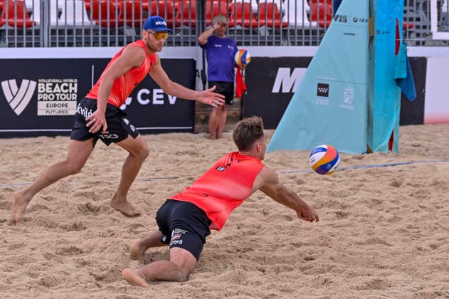 May 10, 2026, Madrid, Madrid, Spain: EDGARS TOCS of Lithuania during the men s Quarterfinals match between the Lithuania national team, Nationalteam and the Spanish national team, held at the Beach Pro Tour Futures Madrid 2026 at the Parque Deportivo Puerta de Hierro on May 9, 2026, in Madrid, Spain. Madrid Spain - ZUMAc312 20260510_zsp_c312_134 Copyright: xOscarxManuelxSanchezx