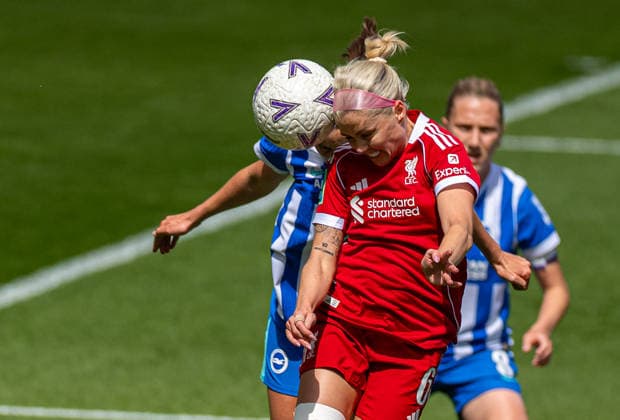 Football - Women™s FA Cup - Semi-Final - Liverpool FC Women v Brighton & Hove Albion FC Women ST HELENS, ENGLAND - Sunday, May 10, 2026: Liverpool s Denise O Sullivan scores the first goal with a header during the Women™s FA Cup Semi-Final match between Liverpool FC Women and Brighton & Hove Albion FC Women at the St Helens Stadium. (Photo by David Rawcliffe Propaganda) ST HELENS St Helens Stadium MERSEYSIDE ENGLAND  Copyright: xPropagandaxPhotoxAgencyx P2026-05-10-Liverpool_W_Brighton_W-17