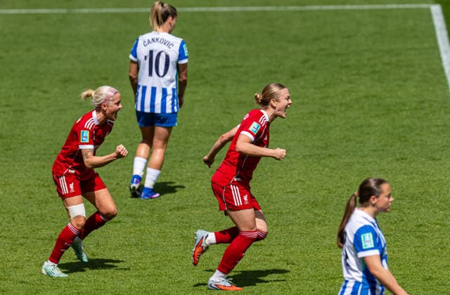 Football - Women™s FA Cup - Semi-Final - Liverpool FC Women v Brighton & Hove Albion FC Women ST HELENS, ENGLAND - Sunday, May 10, 2026: Liverpool s Beata Olsson celebrates after scoring the second goal during the Women™s FA Cup Semi-Final match between Liverpool FC Women and Brighton & Hove Albion FC Women at the St Helens Stadium. (Photo by David Rawcliffe Propaganda) ST HELENS St Helens Stadium MERSEYSIDE ENGLAND  Copyright: xPropagandaxPhotoxAgencyx P2026-05-10-Liverpool_W_Brighton_W-25