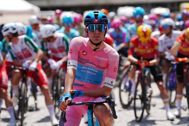 Guillermo Thomas Silva (XDS Astana Team) Pink Jersey during Stage 3 of the Giro d™Italia, from Plovdiv to Sofia, Bulgaria, Sunday, May 10, 2026.  Copyright: xMassimoxPaolone LaPressex