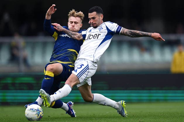 Db Verona 10 05 2026 - campionato di calcio serie A Hellas Verona-Como foto Daniele Buffa Image nella foto: Lucas Da Cunha-Martin Frese 