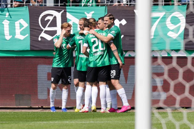 10 05 2026, xgrfx, Fußball 2 Bundesliga, Preußen Münster SV Darmstadt 98 v l Tor, Shin Yamada zum 1 0 Preußen Münster DFL DFB REGULATIONS PROHIBIT ANY USE OF PHOTOGRAPHS as IMAGE SEQUENCES and or QUASI VIDEO Münster