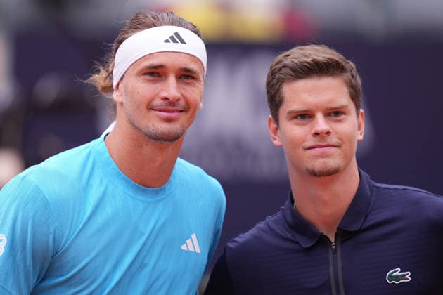 Alexander Zverev (GER) and Alexander Blockx (BEL) during the match between Alexander Zverev (GER) vs Alexander Blockx (BEL) at the Italian Open in Rome, Sunday, May 10, 2026. (Alfredo Falcone LaPresse)  Copyright: xAlfredoxFalcone LaPressex