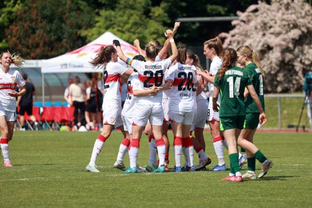 10 05 26 Women VfB Stuttgart VfL Wofsburg II Germany, Stuttgart, 10 05 2026, Football, Women, 2 Bundesliga, Season 2025 2026, VfB Stuttgart VfL Wolfsburg II Fabienne Dongus VfB Stuttgart Jubel Tor 1 0 Dongus