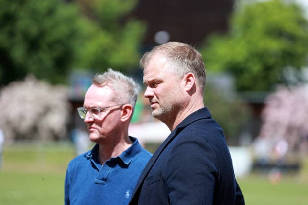 10 05 26 Women VfB Stuttgart VfL Wofsburg II Germany, Stuttgart, 10 05 2026, Football, Women, 2 Bundesliga, Season 2025 2026, VfB Stuttgart VfL Wolfsburg II f l Alexander Wehrle Board of Directors VfB Stuttgart , Fabian Wohlgemuth Board of Directors Sport VfB Stuttgart