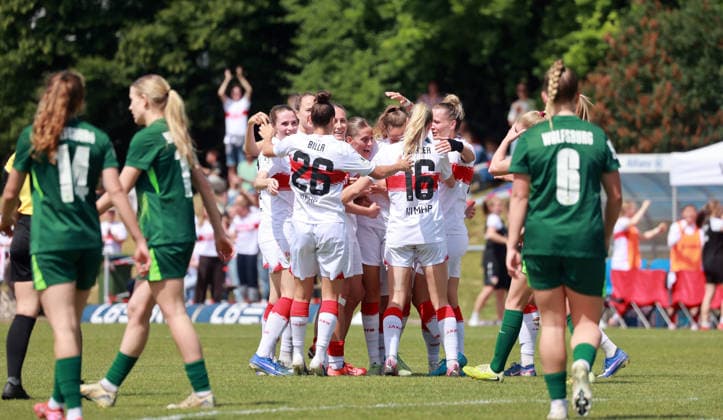 10 05 26 Women VfB Stuttgart VfL Wofsburg II Germany, Stuttgart, 10 05 2026, Football, Women, 2 Bundesliga, Season 2025 2026, VfB Stuttgart VfL Wolfsburg II Fabienne Dongus VfB Stuttgart Jubel Tor 1 0 Dongus