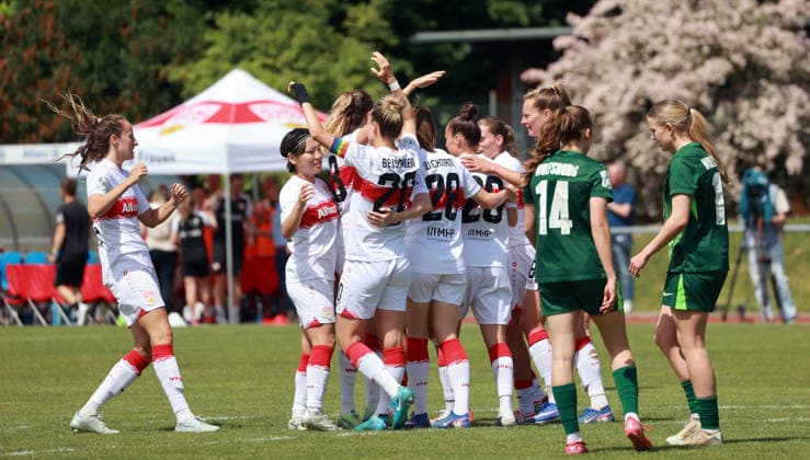 10 05 26 Women VfB Stuttgart VfL Wofsburg II Germany, Stuttgart, 10 05 2026, Football, Women, 2 Bundesliga, Season 2025 2026, VfB Stuttgart VfL Wolfsburg II Fabienne Dongus VfB Stuttgart Jubel Tor 1 0 Dongus