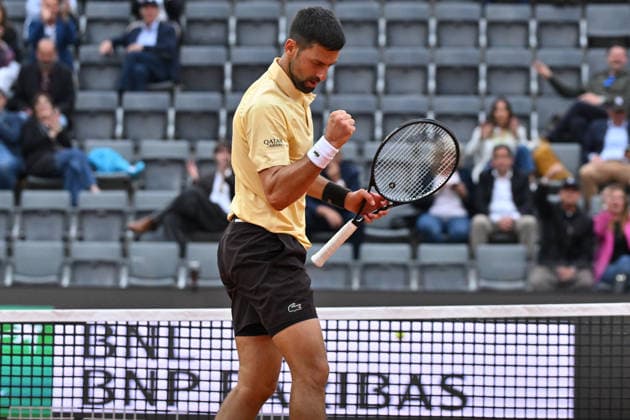 RECORD DATE NOT STATED 8th May 2026, Foro Italico, Rome, Italy; Italian Open Tennis, Day 5; Novak Djokovic SRB in action during men s singles match AllShotLive