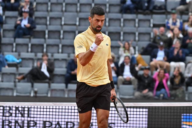 RECORD DATE NOT STATED 8th May 2026, Foro Italico, Rome, Italy; Italian Open Tennis, Day 5; Novak Djokovic SRB in action during men s singles match AllShotLive