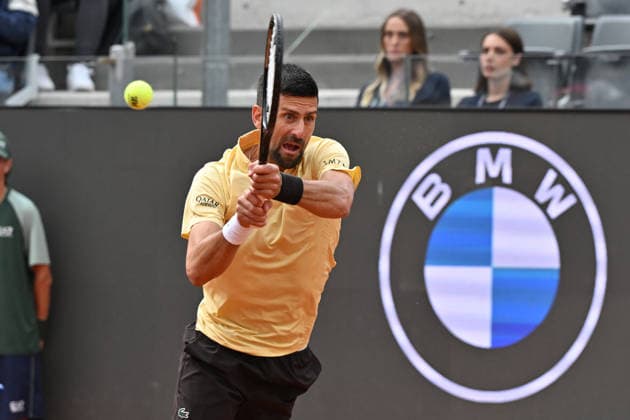 RECORD DATE NOT STATED 8th May 2026, Foro Italico, Rome, Italy; Italian Open Tennis, Day 5; Novak Djokovic SRB in action during men s singles match AllShotLive