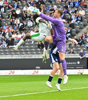 10 05 2026 Soccer Season 2025 2026 2 Soccer Bundesliga 33 Matchday Hertha BSC Berlin SpVgg Greuther Fürth SGF Kleeblatt Sportfoto Zink MeZi xmexzix DFL regulations prohibit any use of photographs as image sequences and or quasi video only for editorial use Noel Futkeu 9, SpVgg Greuther Fürth Tjark Ernst 1, Hertha BSC Berlin