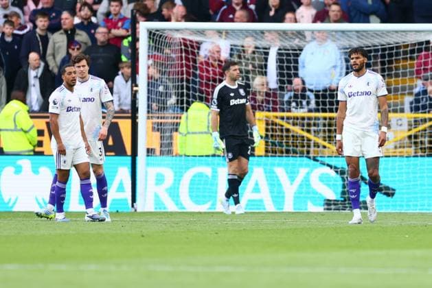 Tyrone Mings of Aston Villa looks dejected after the 1st goal scored by Jaidon Anthony of Burnley Burnley v Aston Villa, Premier League, Football, Turf Moor, Burnley , UK - 10 May 2026Burnley Turf Moor United Kingdom EDITORIAL USE ONLY No use with unauthorised audio, video, data, fixture lists, club league logos or live services. Online in-match use limited to 120 images, no video emulation. No use in betting, games or single club league player publications. Copyright: xPaulxCurrie Shutterstockx 16861787v