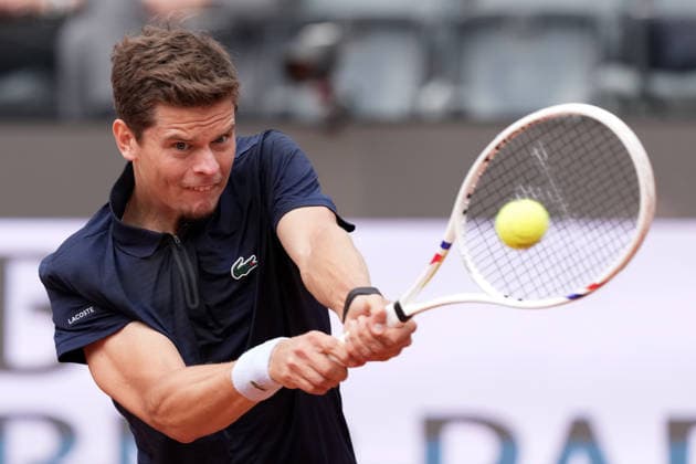 Alexander Blockx of Belgium in action during his match against Alexander Zverev of Germany at the Internazionali BNL d Italia 2026 tennis tournament at Foro Italico in Rome (Italy) on May, 10, 2026. AntoniettaxBaldassarre