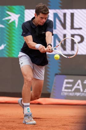 Alexander Blockx of Belgium in action during his match against Alexander Zverev of Germany at the Internazionali BNL d Italia 2026 tennis tournament at Foro Italico in Rome (Italy) on May, 10, 2026. AntoniettaxBaldassarre
