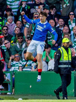 10.05.2026 Celtic v Rangers, SPFL Premiership .......................... Mikey Moore celebrates his goal  Copyright: xKennyxRamsayx NINTCHDBPICT001079595380