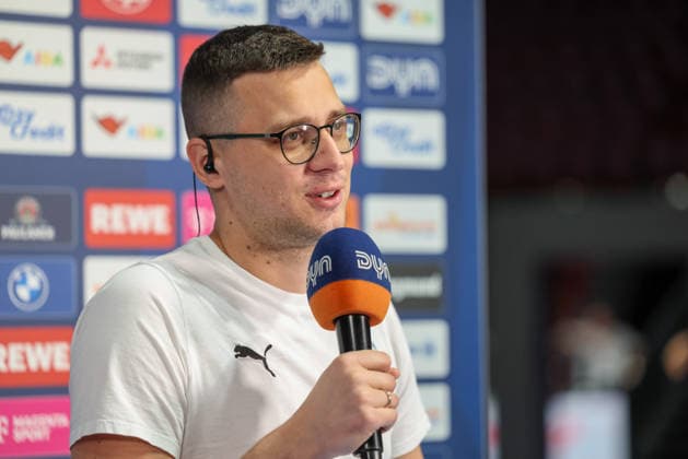 Lazar Spasic EWE Baskets Oldenburg, Head Coach at the pre-match interview, GER, FC Bayern Basketball vs EWE Baskets Oldenburg, Basketball, easycredit Basketball Bundesliga, Matchday 34, Season 2025 2026, 10 05 2026, GER, FC Bayern Basketball vs EWE Baskets Oldenburg, Basketball, easycredit Basketball Bundesliga, Matchday 34, Season 2025 2026, 10 05 2026 Munich Copyright: xEibner-Pressefoto JennixMaulx EP_JML