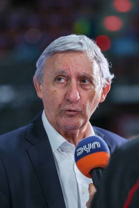 Svetislav Pesic FC Bayern Basketball, Head Coach at the pre-match interview, GER, FC Bayern Basketball vs EWE Baskets Oldenburg, Basketball, easycredit Basketball Bundesliga, Matchday 34, Season 2025 2026, 10 05 2026, GER, FC Bayern Basketball vs EWE Baskets Oldenburg, Basketball, easycredit Basketball Bundesliga, Matchday 34, Season 2025 2026, 10 05 2026 Munich Copyright: xEibner-Pressefoto JennixMaulx EP_JML