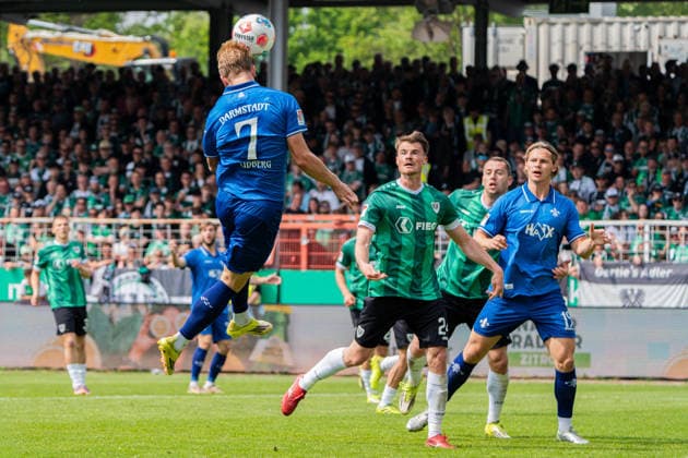 Münster, Germany 10 May 2026 2 BL 2025 2026 Sp 33 SC Preußen Münster vs SV Darmstadt 98 Im Bild Isac Lidberg Darmstadt DFL DFB regulations prohibit any use of photographs as image sequences and or quasi video LVM Preussenstadion Nordrhein Westfalen Copyright: xFotostandx xKruczynskix
