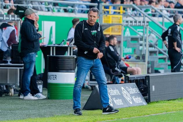 Münster, Germany 10 May 2026 2 BL 2025 2026 Sp 33 SC Preußen Münster vs SV Darmstadt 98 In picture Coach Alois Schwartz PRM DFL DFB regulations prohibit any use of photographs as image sequences and or quasi video LVM Preussenstadion Nordrhein Westfalen Copyright: xFotostandx xKruczynskix