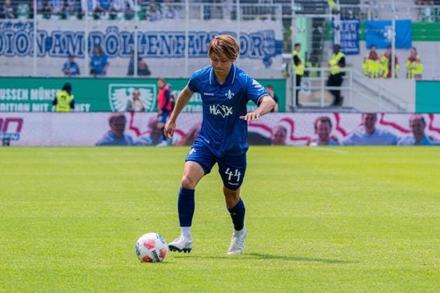 Münster, Germany 10 May 2026 2 BL 2025 2026 Sp 33 SC Preußen Münster vs SV Darmstadt 98 In picture Yosuke Furukawa Darmstadt DFL DFB regulations prohibit any use of photographs as image sequences and or quasi video LVM Preussenstadion Nordrhein Westfalen Copyright: xFotostandx xKruczynskix