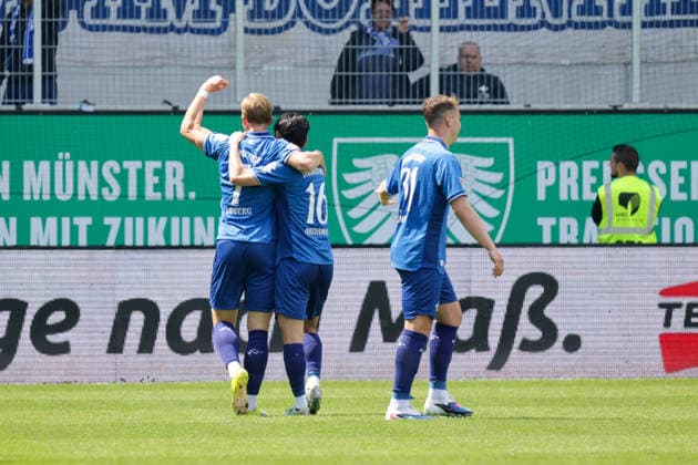 10 05 2026, xgrfx, Fußball 2 Bundesliga, Preußen Münster SV Darmstadt 98 v l Tor, Isac Lidberg zum 1 1 SV Darmstadt DFL DFB REGULATIONS PROHIBIT ANY USE OF PHOTOGRAPHS as IMAGE SEQUENCES and or QUASI VIDEO Münster