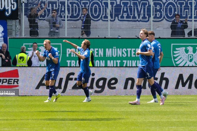10 05 2026, xgrfx, Fußball 2 Bundesliga, Preußen Münster SV Darmstadt 98 v l Tor, Isac Lidberg zum 1 1 SV Darmstadt DFL DFB REGULATIONS PROHIBIT ANY USE OF PHOTOGRAPHS as IMAGE SEQUENCES and or QUASI VIDEO Münster