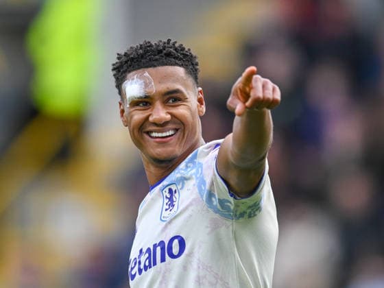 Burnley v Aston Villa Premier League Ollie Watkins of Aston Villa celebrates after scoring his teams second goal. during the Premier League match at Turf Moor, Burnley 10 05 2026 UK Newspapers OUT Copyright: xKarlxVallantinex FIL-23412-0044
