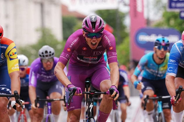 Paul Magnier (Soudal Quick-Step) winner stage during Stage 3 of the Giro d™Italia, from Plovdiv to Sofia, Bulgaria, Sunday, May 10, 2026.  Copyright: xGianxMattiaxD Alberto LaPressex