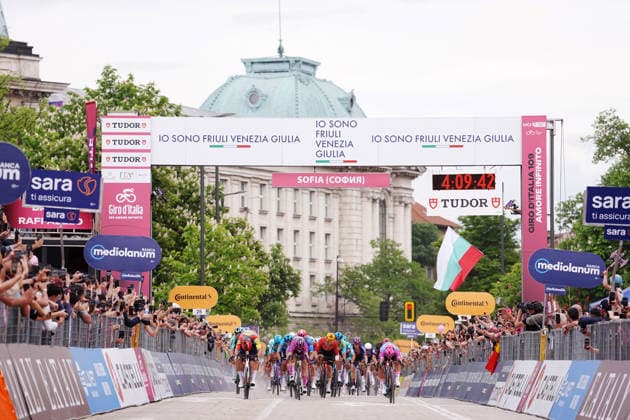 Paul Magnier (Soudal Quick-Step) winner stage during Stage 3 of the Giro d™Italia, from Plovdiv to Sofia, Bulgaria, Sunday, May 10, 2026.  Copyright: xGianxMattiaxD Alberto LaPressex