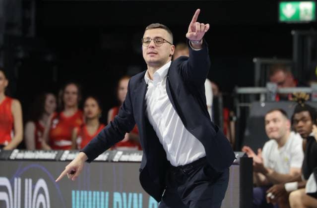 Oldenburgs coach Lazar SPASIC Basketball Bayern Oldenburg Bundesliga, FC Bayern Basketball EWE Baskets Oldenburg, 34 Matchday, Season 2025 2026, 10 05 2026, in Munich, B M W P A R K, Germany Source Copyright Credit Oryk HAIST xBASKETBALL-BAYERN-OLDENBURGx