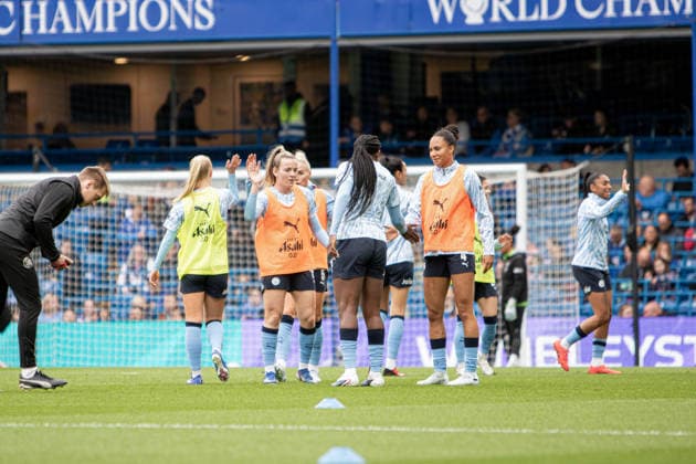 Manchester City Warming up before the Adobe Women?s FA Cup Semi-Final match between Chelsea and Manchester City (Photo by Emily Bittarello SPP). Copyright: xEmilyxBittarellox xSPPx Sportspressphoto_SPR143846