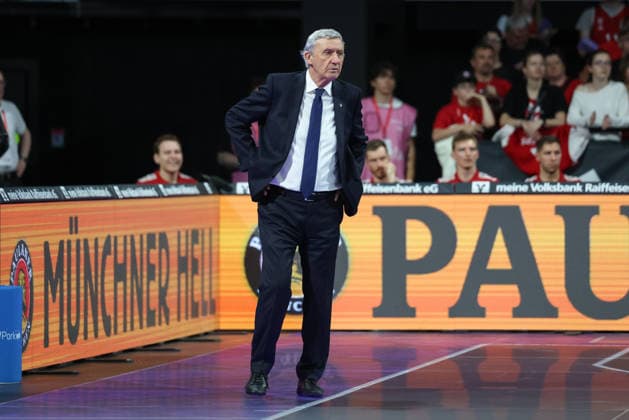 Svetislav Pesic FC Bayern Basketball, Head Coach , GER, FC Bayern Basketball vs EWE Baskets Oldenburg, Basketball, easycredit Basketball Bundesliga, 34 Matchday, Season 2025 2026, 10 05 2026, GER, FC Bayern Basketball vs EWE Baskets Oldenburg, Basketball, easycredit Basketball Bundesliga, 34 Matchday, Season 2025 2026, 10 05 2026 Munich Copyright: xEibner-Pressefoto JennixMaulx EP_JML