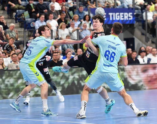10 05 2026 Handball 1 Bundesliga DAIKIN HBL Season 2025 2026 31 Matchday HC Erlangen Metropolregion Nürnberg HCE VfL Gummersbach OGo xogox Miro Schluroff 15, VfL Gummersbach Khalifa Ghedbane 96, HC Erlangen HCE Stepan Zeman 66, VfL Gummersbach
